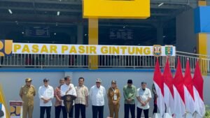 Presiden RI Joko Widodo Meresmikan Pasar Pasir Gintung didampingi Walikota Bandar Lampung Eva Dwian